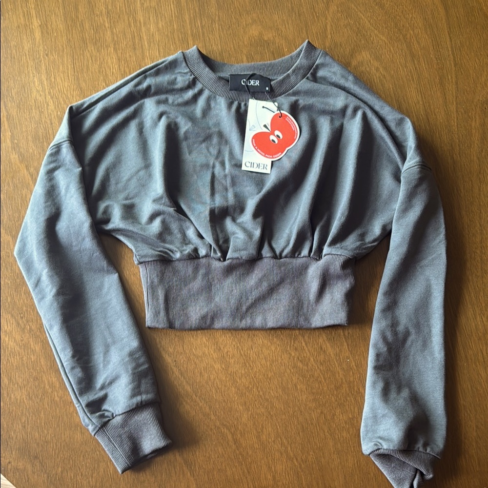 Cider Ruched Crop Sweatshirt - Picture 2 of 4